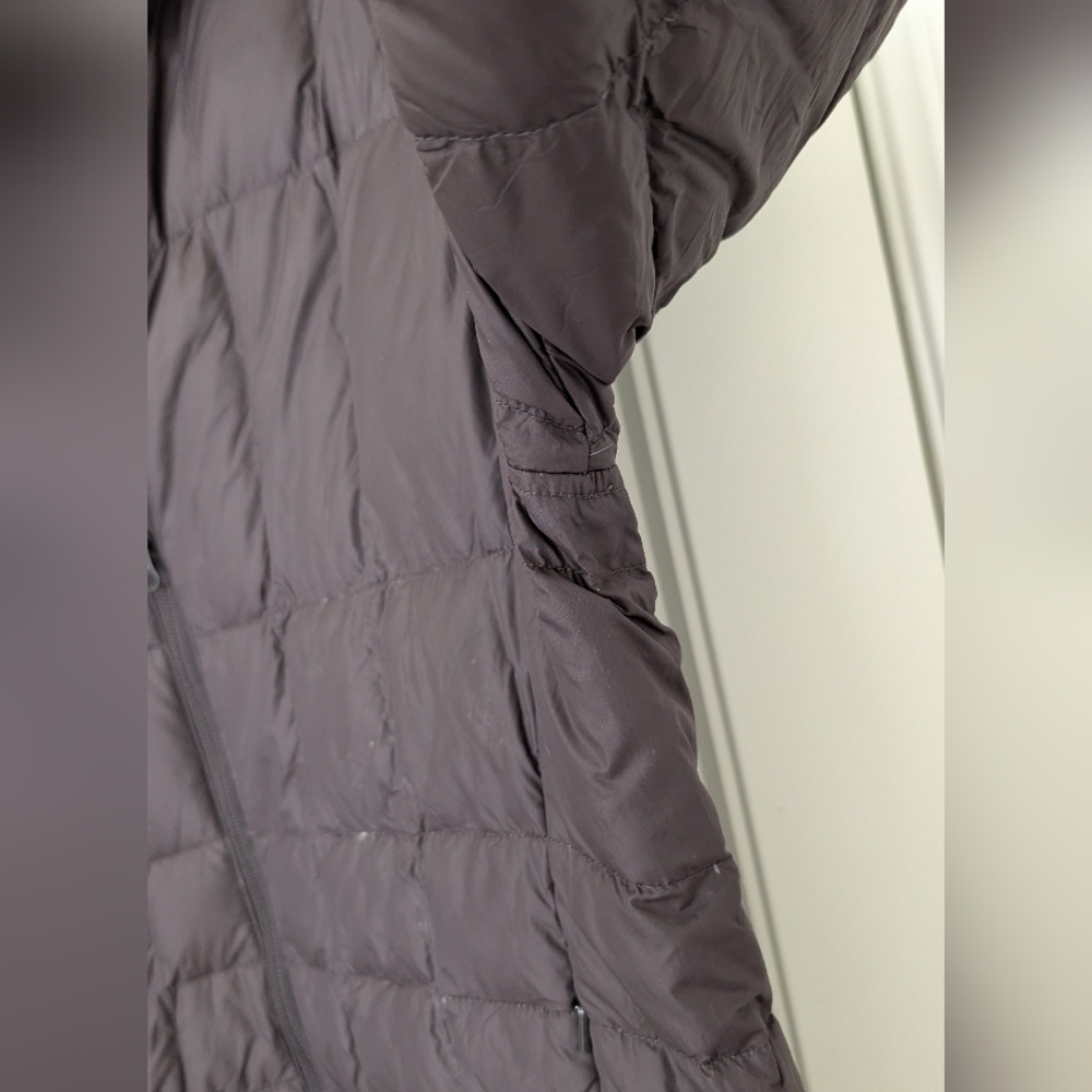 Landsend Silver Goose Down Jacket In Chocolate Brown S - Picture 8 of 13